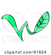 Royalty Free RF Clipart Illustration Of A Green Leaf Logo Design On White