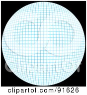 Royalty Free RF Clipart Illustration Of A Blue Grid Sphere On Black by Arena Creative