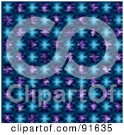 Royalty Free RF Clipart Illustration Of A Purple And Blue Patchwork Pattern