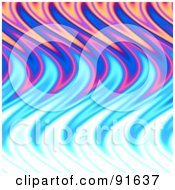 Poster, Art Print Of Wavy Orange Blue And Pink Flame Background