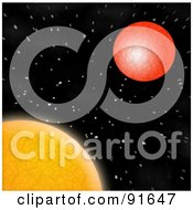 Poster, Art Print Of The Sun And Mars With Stars
