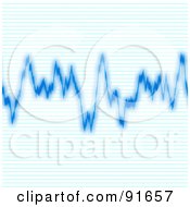 Royalty Free RF Clipart Illustration Of A Blue Frequency Line Over Blue by Arena Creative