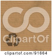 Poster, Art Print Of Recycle Symbol In The Lower Left Corner Of Corrugated Cardboard