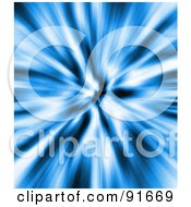 Royalty Free RF Clipart Illustration Of A Blurry Blue Explosive Burst