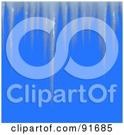 Royalty Free RF Clipart Illustration Of Sharp Icicles Suspended Over Blue