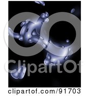 Poster, Art Print Of 3d Blue Blob Over Black