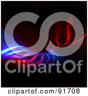 Royalty Free RF Clipart Illustration Of A Blue And Red Fractal Of Lights On Black