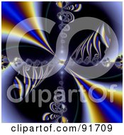 Royalty Free RF Clipart Illustration Of A Fractal Tunnel With Orange And Blue Lights On Black