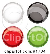 Digital Collage Of Four Shiny Beer Bottle Cap App Buttons