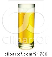 Royalty Free RF Clipart Illustration Of A Tall Glass Of Bubbly Yellow Beer
