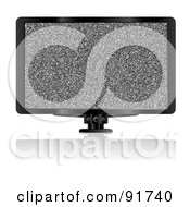 Royalty Free RF Clipart Illustration Of A Flat Screen Tv With Static