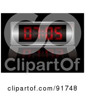 Royalty Free RF Clipart Illustration Of A Digital Clock With Red Numbers by michaeltravers