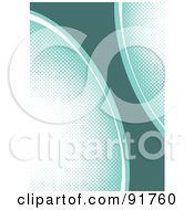 Royalty Free RF Clipart Illustration Of A Green Halftone Background With A Solid Diagonal Area