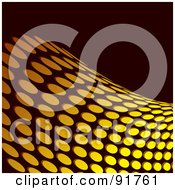 Poster, Art Print Of Curve Of Yellow Halftone Dots On Black