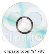 Royalty Free RF Clipart Illustration Of Blue Reflecting On A Shiny CD