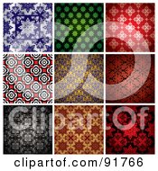 Royalty Free RF Clipart Illustration Of A Digital Collage Of Nine Wallpaper Or Background Patterns