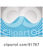 Poster, Art Print Of Light Blue Wave Of Halftone Dots Over Gray