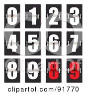 Poster, Art Print Of Digital Collage Of White And Red Clock Counter Digits