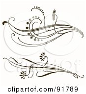 Royalty Free RF Clipart Illustration Of A Digital Collage Of Two Floral Divider Elements On White