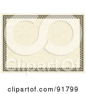 Royalty Free RF Clipart Illustration Of An Elegant Certificate Frame With A Parchment Texture 2 by BestVector