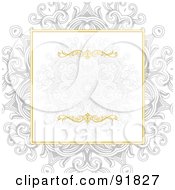 Royalty Free RF Clipart Illustration Of A Text Box Over Floral Designs