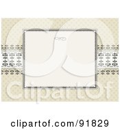 Royalty Free RF Clipart Illustration Of A Beige Patterned Background With Ornamental Designs And A Text Box