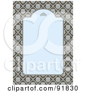 Poster, Art Print Of Vertical Blue And Brown Damask Invitation Background