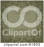 Poster, Art Print Of Olive Green Text Box Over Floral Designs