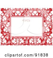 Poster, Art Print Of White Text Box With A Red And White Floral Background