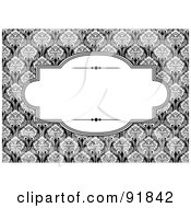 Poster, Art Print Of Elegant Text Box Over A Black And White Floral Background