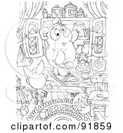 Poster, Art Print Of Black And White Pig Bear And Honey Coloring Page Outline