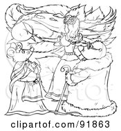 Poster, Art Print Of Black And White Thumbelina Coloring Page Outline - 8