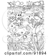 Poster, Art Print Of Black And White Pinocchio Coloring Page Outline - 2