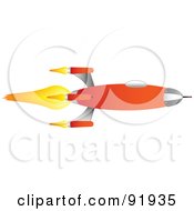 Royalty-Free (RF) Clipart Illustration of a Flaming Orange Space Rocket by tdoes #COLLC91935-0154