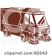 Poster, Art Print Of Retro Styled Brown Street Sweeper Machine