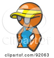 Orange Woman Avatar Wearing A Visor And Shades
