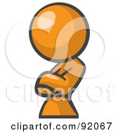 Poster, Art Print Of Orange Woman Avatar Leaning And Crossing Her Arms