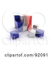 Royalty Free RF Clipart Illustration Of A 3d Blue White And Red France Puzzle Cube by stockillustrations