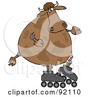 Poster, Art Print Of Cow Roller Blading