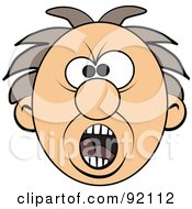 Royalty Free RF Clipart Illustration Of A Screaming Mad Mans Face by djart