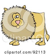 Poster, Art Print Of Chubby Male Lion With A Beige Mane