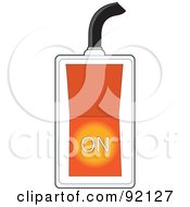 Royalty Free RF Clipart Illustration Of An Orange Power Switch Flipped To On