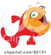 Royalty Free RF Clipart Illustration Of An Adorable Red And Orange Tropical Fish by yayayoyo