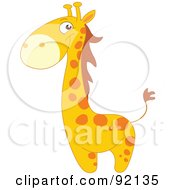 Royalty Free RF Clipart Illustration Of An Adorable Giraffe With Orange Spots