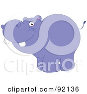 Royalty Free RF Clipart Illustration Of An Adorable Purple Hippopotamus by yayayoyo