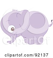 Royalty Free RF Clipart Illustration Of An Adorable Purple Elephant Grinning by yayayoyo