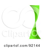 Poster, Art Print Of Background Of A Green Swoosh Over White