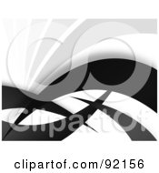 Royalty Free RF Clipart Illustration Of A Background Of Black And Gray Swooshes Over White