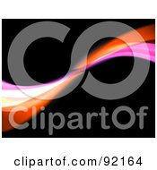 Royalty Free RF Clipart Illustration Of A Background Of Orange And Pink Swooshes Over Black