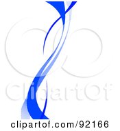 Poster, Art Print Of Background Of Vertical Blue Swooshes Over White